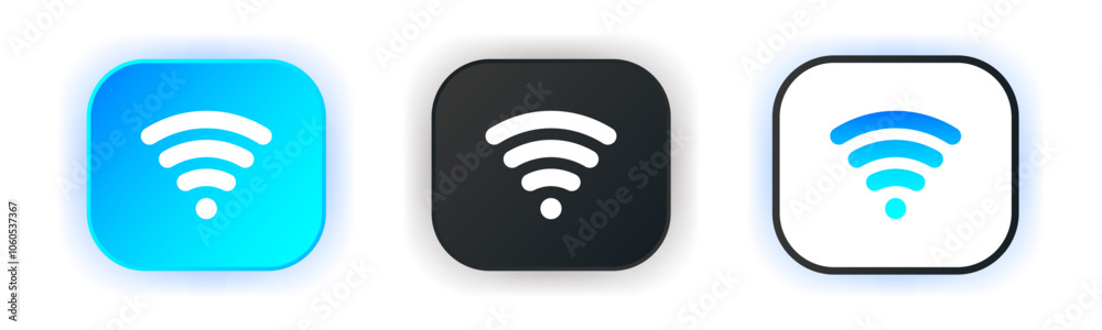Wi Fi Performance Icon Wi-Fi icon set. Design for app icons. Button template. Stock Vector ...