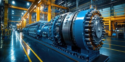 Poster - Industrial Engine in a Factory Setting