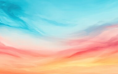 Poster - Abstract colorful background, smooth gradients of blue, pink, and orange hues.