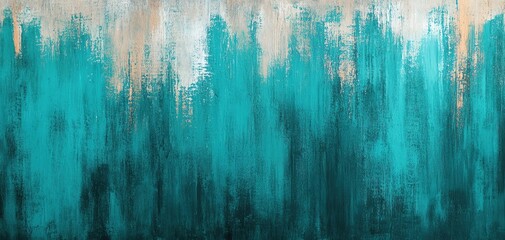 Poster - Abstract teal and turquoise gradient texture on canvas, artistic background.