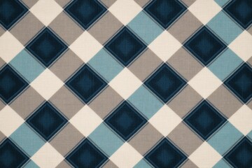 Poster - Modern geometric pattern in blue and beige on white background.