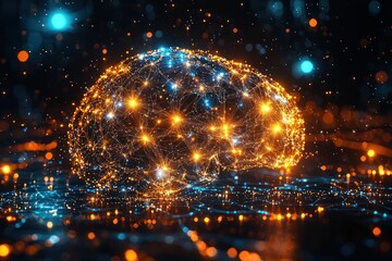Poster - Abstract Brain Representation with Interconnected Glowing Lines