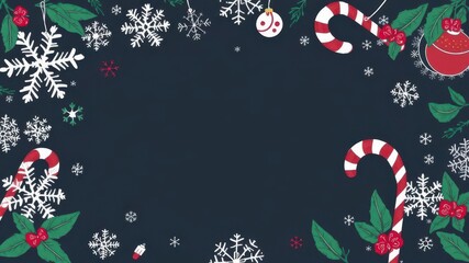 Big set of Christmas design elements featuring snowflakes, candy canes, holly leaves, ornaments, and more in doodle style, winter, ornaments