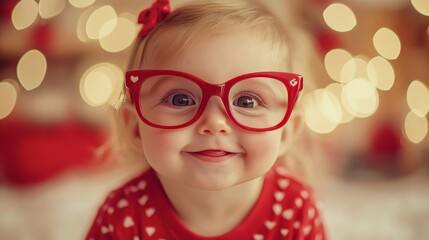 Wall Mural - portrait of a child with glasses