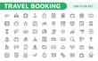 © artnazu - Travel Booking Icon Set. Stylish and user-friendly icons for enhancing travel apps, websites, and services, perfect for streamlining flight searches, hotel bookings, and adventure planning.