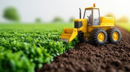 Poster - ai-driven automated farming concept with machinery