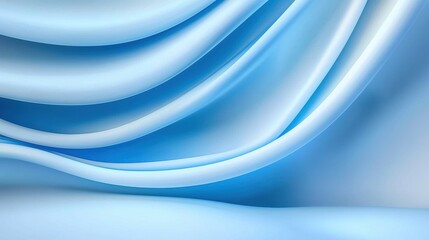 Poster - Dynamic Blue Wave Patterns in 3D Space