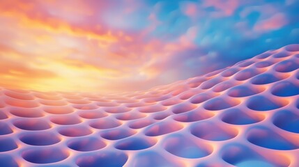Poster - Ethereal Digital Landscape with Floating Structures