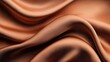 © OMD - Close-up view of smooth, wavy, copper-colored satin fabric texture with soft folds and subtle sheen