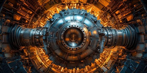 Poster - A Close-Up View of the Interior of a Large Industrial Machine