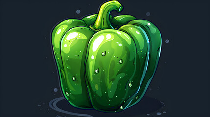 green pepper transparent png highlighted by white, png