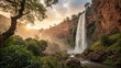 © Arethaawykoff - Majestic Impressionist Style Photograph of a Vibrant Cachoeira Waterfall Cascading Through Nature