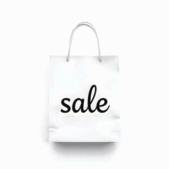 A white paper shopping bag with a black 