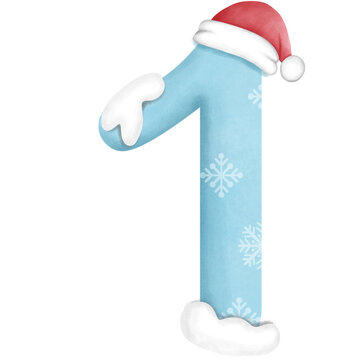 christmas snow alphabet, illustration