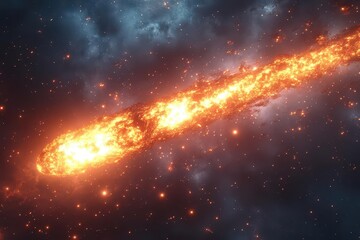 Wall Mural - celestial inferno: a cosmic dance of fire and stardust across the universe's canvas, where solar fla