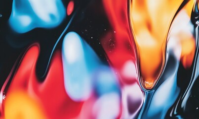 Poster - Exploring the vibrant dance of color and light in abstract fluid art