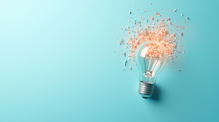 Poster - A light bulb shattering into pieces, with each fragment transforming into a new, smaller light bulb, symbolizing the potential for one idea to spark countless others.