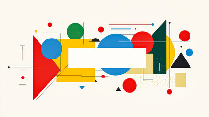 Aufkleber - An artistic composition showcases a variety of geometric shapes, including circles, triangles, and rectangles, filled with vibrant colors against a light backdrop