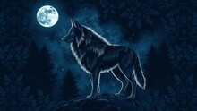 Wolf Full Moon Fantasy Wallpaper Free Stock Photo - Public Domain Pictures