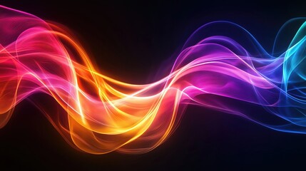 Aufkleber - Vibrant abstract swirl of colored light and smoke on a dark background, creating a sense of movement and energy.