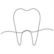 © Shajan - Single line continuous drawing of tooth simple dental tooth line art vector illustration dentist stomatology medical concept
