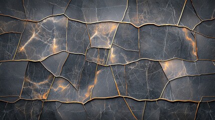 Poster - Close-up of a cracked surface showcasing intricate patterns and textures, perfect for backgrounds and design elements.