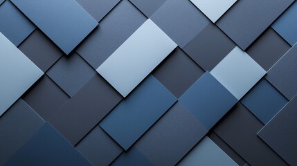 Poster - A modern abstract background featuring overlapping geometric shapes in various shades of blue, perfect for design projects.