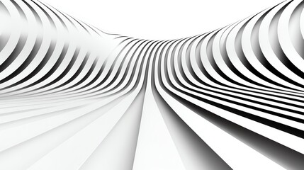 Poster - Abstract black and white pattern with flowing lines creating a sense of depth and movement, perfect for modern design projects.