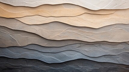 Poster - Textured abstract background showcasing layered waves in neutral tones, perfect for creative projects and design needs.