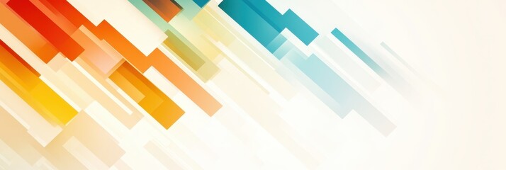 Poster - A Dynamic Burst of Colorful Arrows Overlapping on a Bright White Background Illustrating Movement