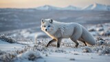 Arctic Fox in Snowy Landscape