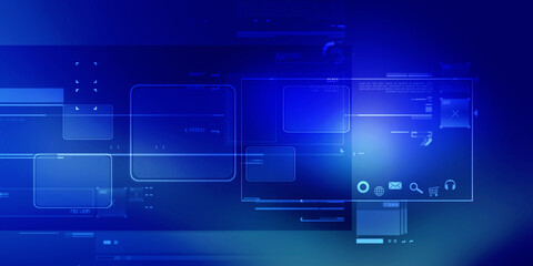 Poster - 
2d illustration abstract technology background

