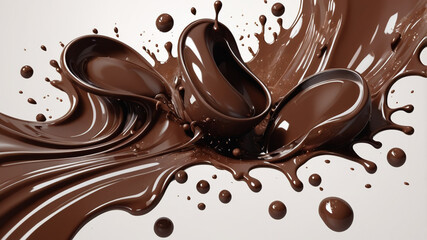 chocolate splash isolated on white