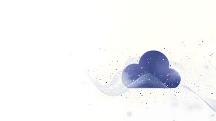 Fototapete - Cloud computing infrastructure with digital management icons and circuit graphics on a blue background.