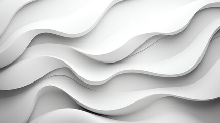 Poster - Abstract white waves creating a smooth, modern background. Perfect for minimalist designs and elegant presentations.