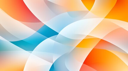 Poster - A vibrant abstract background featuring soft curves and blending colors of blue, orange, and white, perfect for modern design projects.