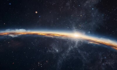 flight through outer space, passing by stars and galaxies