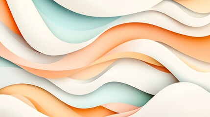 Poster - Dynamic abstract background with flowing waves in soft pastel colors, perfect for modern design projects and creative expressions.