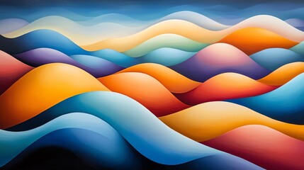 Poster - Vibrant abstract waves unite colors in a mesmerizing design, perfect for creative projects, backgrounds, and artistic inspiration.