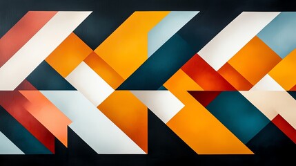 Poster - A vibrant abstract composition featuring geometric shapes and bold colors, ideal for modern design projects and artistic expressions.