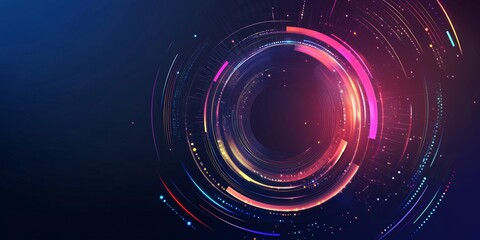 Wall Mural - abstract colorful neon circular light pattern