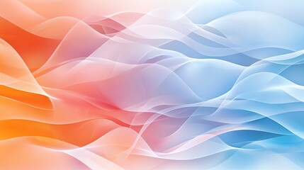 Poster - A vibrant abstract background featuring flowing waves in red and blue hues, creating a serene and modern visual appeal.