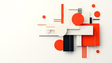 Poster - A vibrant abstract composition featuring geometric shapes in red, black, and white, creating a modern artistic aesthetic.