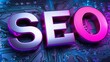 © MS - Napis SEO na tle obwodów elektronicznych