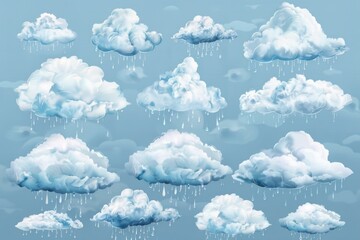 Poster - A picture of cloudy sky with white and grey clouds