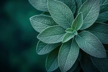 Poster - A Close-Up View of Textured Green Leaves