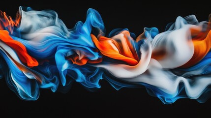 Poster - A close-up shot of a blue and orange liquid mixture
