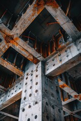 Poster - Close-up view of a metal structure with holes, suitable for industrial or technical use