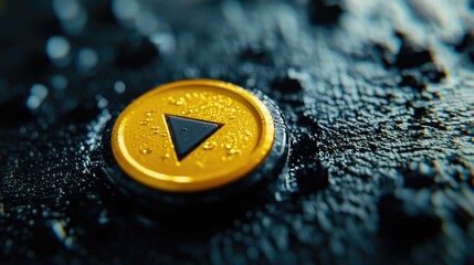 Poster - A close-up view of a single button on a piece of cloth