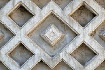 Poster - A close-up view of a cement wall featuring square patterns and textures